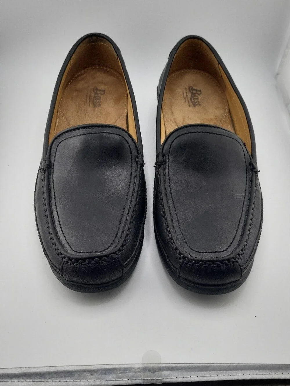 Bass Black Leather Slip-On Moccasin Loafers Men 10 1/2 M